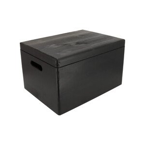 Dřevěný box s víkem 40 x 30 x 23 cm - černý