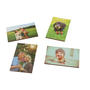 Dřevěné magnetky s vlastní fotografií Množství: 4 kusy