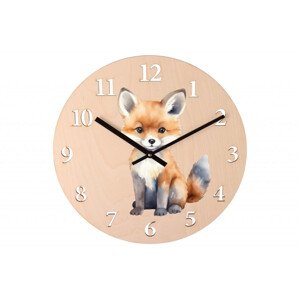 Barevné nástěnné hodiny pro děti - liška
