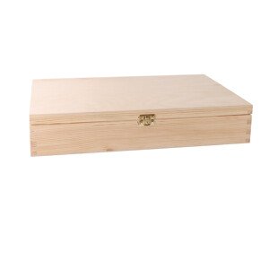 Dřevěná krabička na čaj (24 přihrádek) - obitý roh