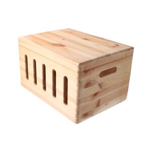 Dřevěný box s výřezy a víkem - II.jakost