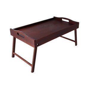 Dřevěný servírovací stolek do postele 50x30 cm tmavý - DOPRODEJ