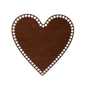Dřevěné dno/víko na košík - srdce ořech Zvolte variantu:: 17x17 cm