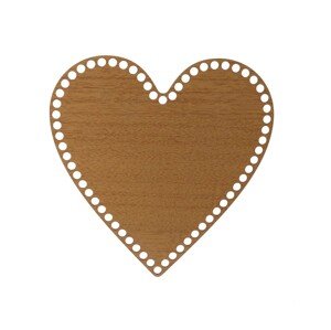 Dřevěné dno/víko na košík - srdce dub Zvolte variantu:: 17x17 cm