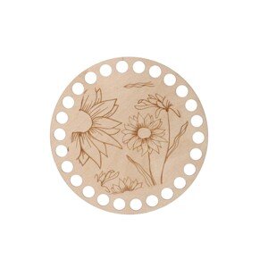 Dřevěný podtácek k obháčkování - letní květy Zvolte variantu: 10 cm