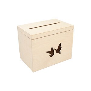 Dřevěný svatební box holubičky