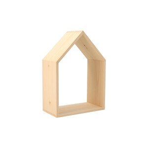 Dřevěná polička domeček otevřená - střední