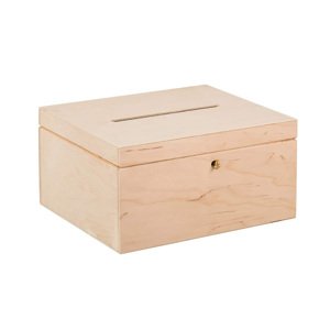 Dřevěný box na svatební přání na klíč