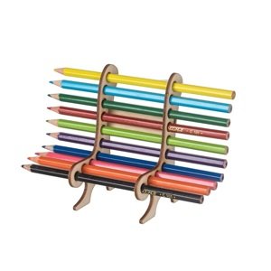 Dřevěná lavička na pastelky a tužky