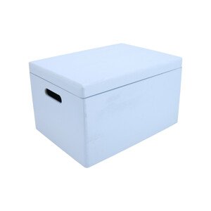Dřevěný box s víkem 40x30x23 cm - světle modrý