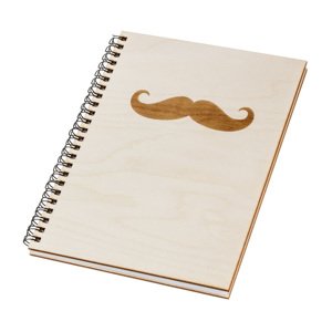 Dřevěný blok A5 - moustache