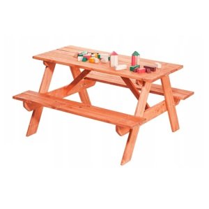 Dřevěná dětská lavice se stolem