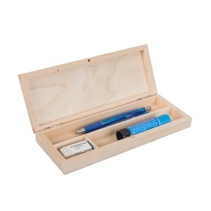 Dřevěná krabička na psací potřeby