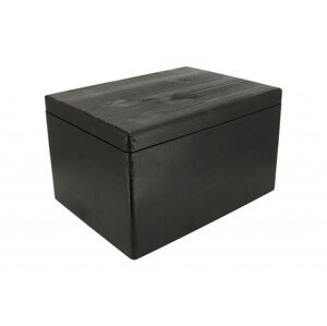 Dřevěný box s víkem 40 x 30 x 23 cm bez rukojeti - černý