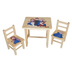 Dřevěný dětský stoleček s židličkami Zvolte variantu:: Ledové království