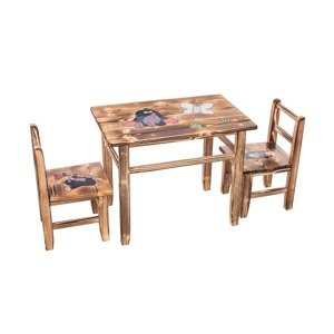 Dětský dřevěný stoleček s židličkami Zvolte variantu:: Krtek