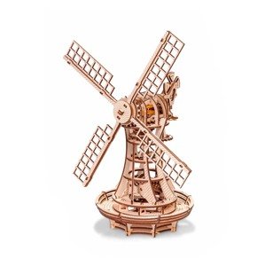 Dřevěné mechanické 3D puzzle - Větrný mlýn