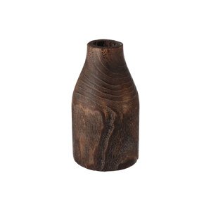 Dřevěná sloupová váza tmavá 23 cm